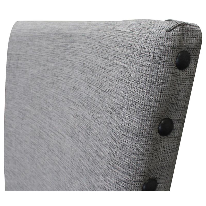 Best Master Anna Fabric Upholstered Side Chair in Rustic Light Gray (Set of 2)