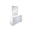 Best Master Athens 2-Piece Poplar Wood Dresser and Mirror Set in White Lacquer