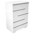 Best Master Athens 5-Drawer Poplar Wood Bedroom Chest in White Lacquer