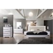 Best Master Athens Eastern King Platform Bed with LED Lighting in White Lacquer
