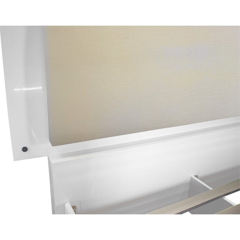 Best Master Athens Eastern King Platform Bed with LED Lighting in White Lacquer