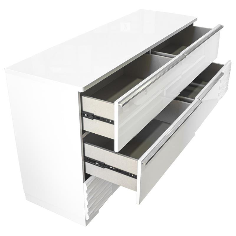 Best Master Athens Poplar Wood Bedroom Dresser in White Lacquer