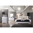 Best Master Athens Queen Platform Bed with LED Lighting in White Lacquer