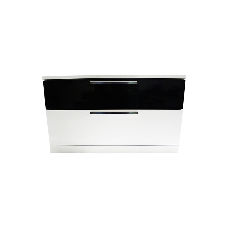 Best Master Bahamas 2-Drawer Poplar Wood Bedroom Nightstand in Black/White