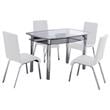 Best Master Bailee Modern Faux Leather Dining Side Chair in White (Set of 4)