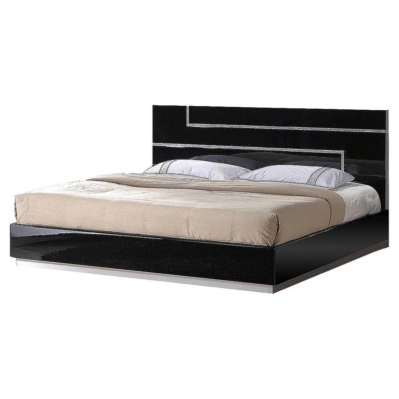 Best Master Barcelona Poplar Wood Cal King Platform Bed in Black High