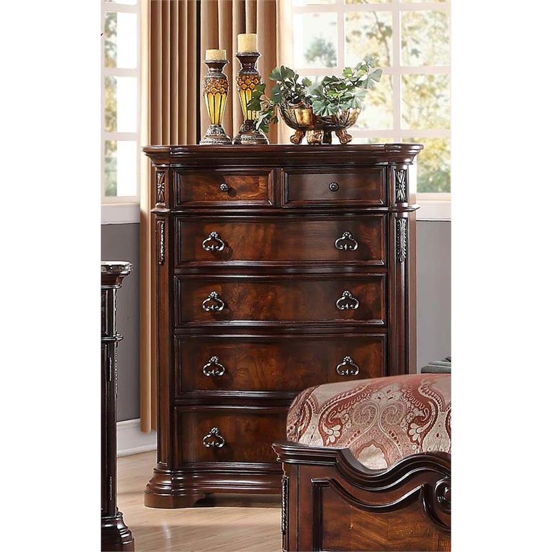 Best Master Barney's Traditional Wood 5-Drawer Chest in Walnut