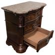 Best Master Barney's Traditional Wood Bedrooom Nightstand in Walnut w/Marble Top