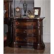 Best Master Barney's Traditional Wood Bedrooom Nightstand in Walnut w/Marble Top