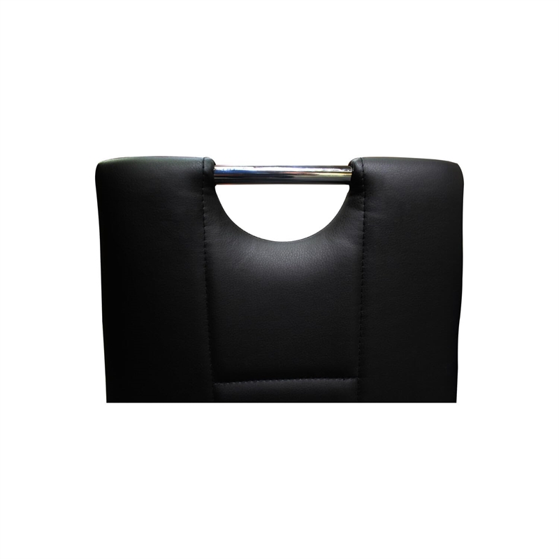 Best Master Beverly 5-Piece Faux Leather Round Glass Dinette Set - Black