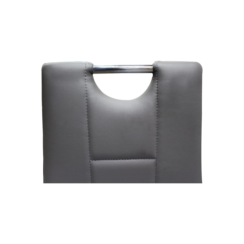 Best Master Beverly 5-Piece Faux Leather Round Glass Dinette Set - Gray