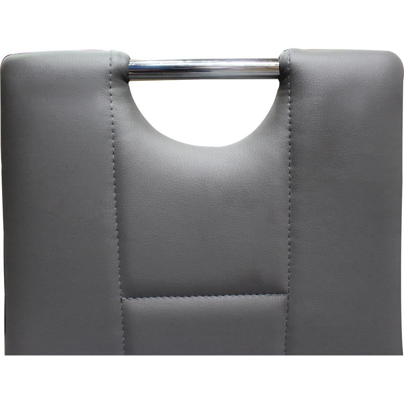 Best Master Beverly Faux Leather Upholstered Side Chair - Gray (Set of 2)