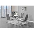 Best Master Beverly Faux Leather Upholstered Side Chair - Gray (Set of 2)