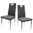 Best Master Beverly Faux Leather Upholstered Side Chair - Gray (Set of 2)