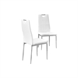 Best Master Beverly Faux Leather Upholstered Side Chair - White (Set of 2)