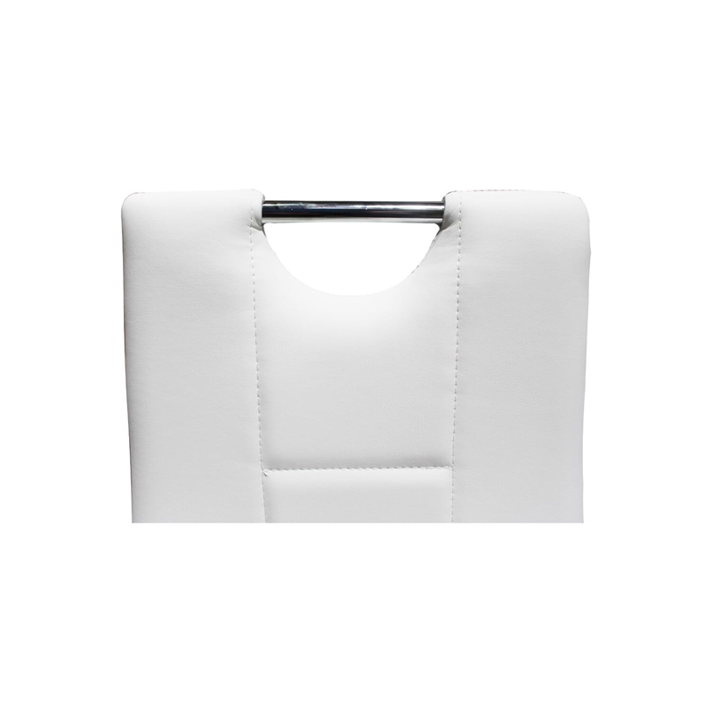 Best Master Beverly Faux Leather Upholstered Side Chair - White (Set of 2)