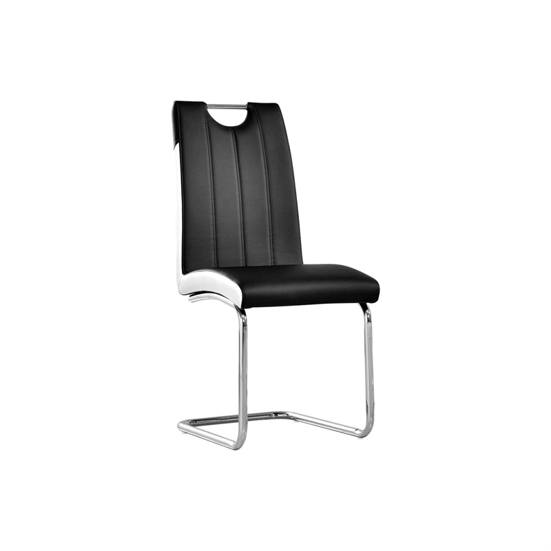 Best Master Bono Faux Leather Modern Dining Side Chair in Gray/White (Set of 2)