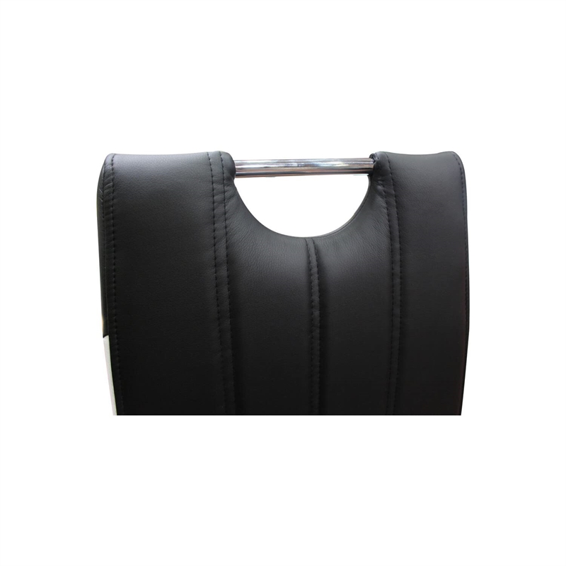 Best Master Bono Faux Leather Modern Dining Side Chair in Gray/White (Set of 2)