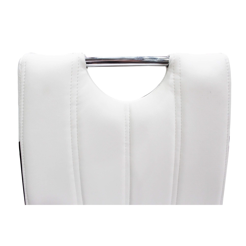 Best Master Bono Faux Leather Modern Dining Side Chair in White/Black (Set of 2)