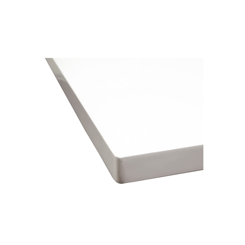 Best Master Bono Modern Solid Wood Rectangular Dining Table in White Lacquer