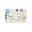 Best Master Bono Modern Solid Wood Rectangular Dining Table in White Lacquer