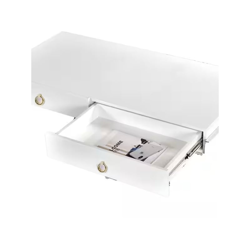 Best Master Brooks 3-Drawer Wood and Stainless Steel Frame Writing Desk - Gold