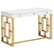 Best Master Brooks 3-Drawer Wood and Stainless Steel Frame Writing Desk - Gold