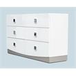 Best Master France 5-Piece Faux Leather Queen Bedroom Set in White Lacquer