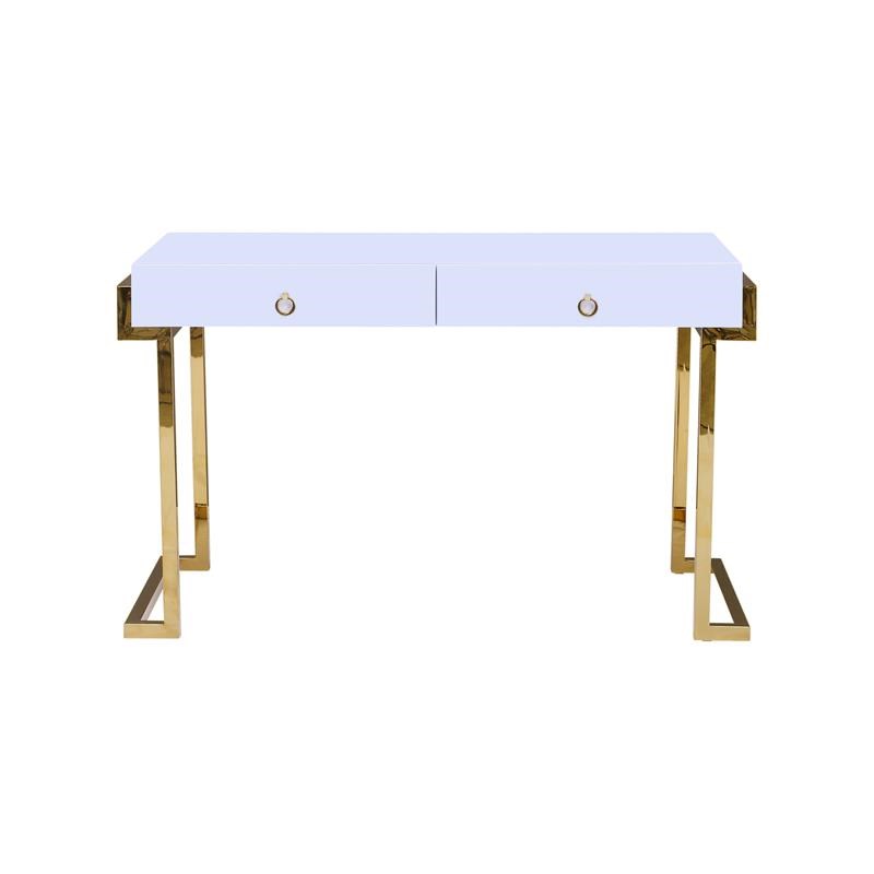 Best Master Juneau Modern 2-Drawer Engineered Wood Computer Desk in Gold