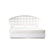Best Master France Faux Leather Eastern King Platform Bed in White High Gloss