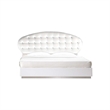 Best Master France Faux Leather Eastern King Platform Bed in White High Gloss
