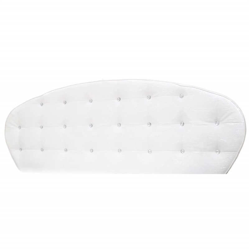 Best Master France Faux Leather Eastern King Platform Bed in White High Gloss