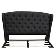 Best Master Frances Solid Wood/Fabric Upholstery Queen Platform Bed in Black