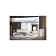 Best Master Havana Poplar Wood Queen Platform Bed in White with Gold Trim