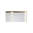 Best Master Havana Poplar Wood Cali King Platform Bed in White with Gold Trim