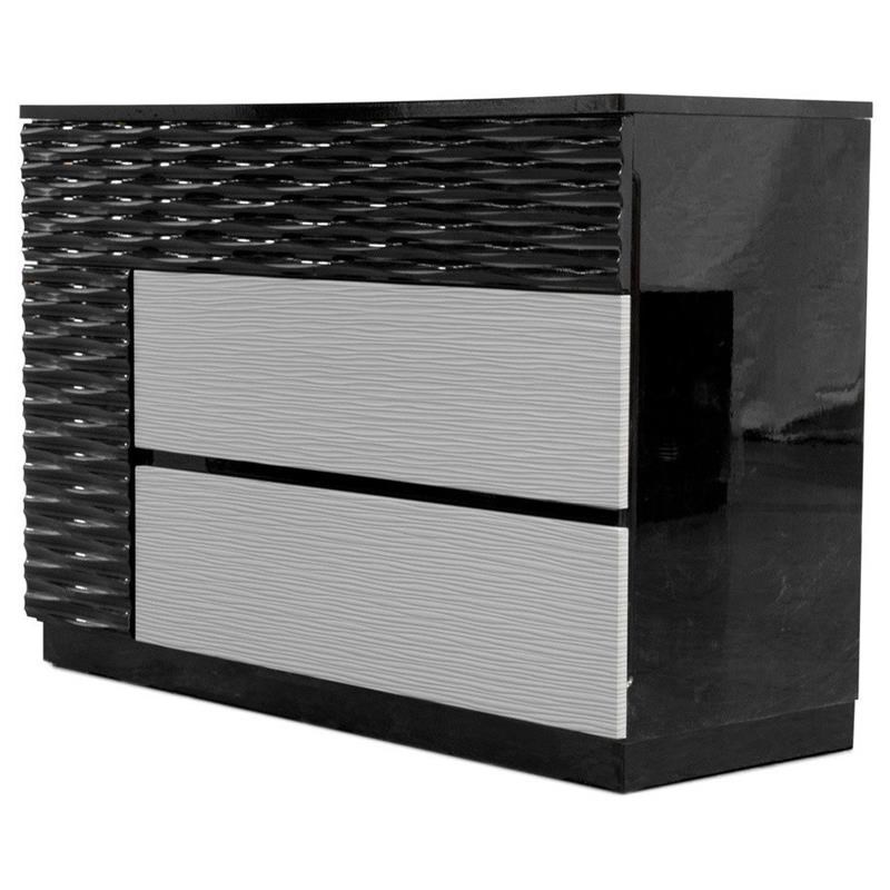 Best Master Romania 5-Piece Engineered Wood Cal King Bedroom Set - Black/ Zebra