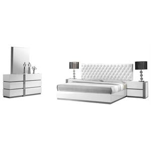 Best Master Seville 5-Piece Engineered Wood Cal King Bedroom Set in White