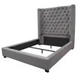 Best Master Jamie Velvet Upholstered Tower High Profile Queen Bed in Gray