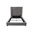 Best Master Jamie Velvet Upholstered Tower High Profile Cal King Bed in Gray
