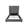 Best Master Jamie Velvet Upholstered Tower High Profile East King Bed in Gray