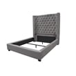 Best Master Jamie Velvet Upholstered Tower High Profile East King Bed in Gray