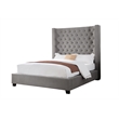 Best Master Jamie Velvet Upholstered Tower High Profile East King Bed in Gray