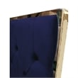 Best Master Kressa Velour Fabric Tufted Cali King Platform Bed in Blue