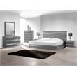 Best Master Leon Poplar Wood Queen Platform Bed in Gray With Silver Base