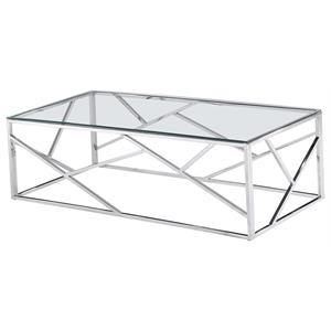 Best Master Morganna Stainless Steel Living Room Coffee Table in Silver