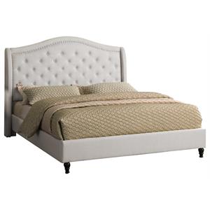best master myrick fabric upholstered tufted platform bed in beige