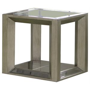 best master pascual solid wood end table in dull gold with antique mirrored