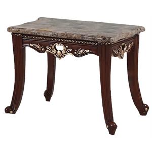 best master princeton charles solid wood with marble top end table in walnut