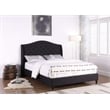 Best Master Myrick Fabric Upholstered Tufted East King Platform Bed in Black