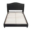 Best Master Myrick Fabric Upholstered Tufted East King Platform Bed in Black